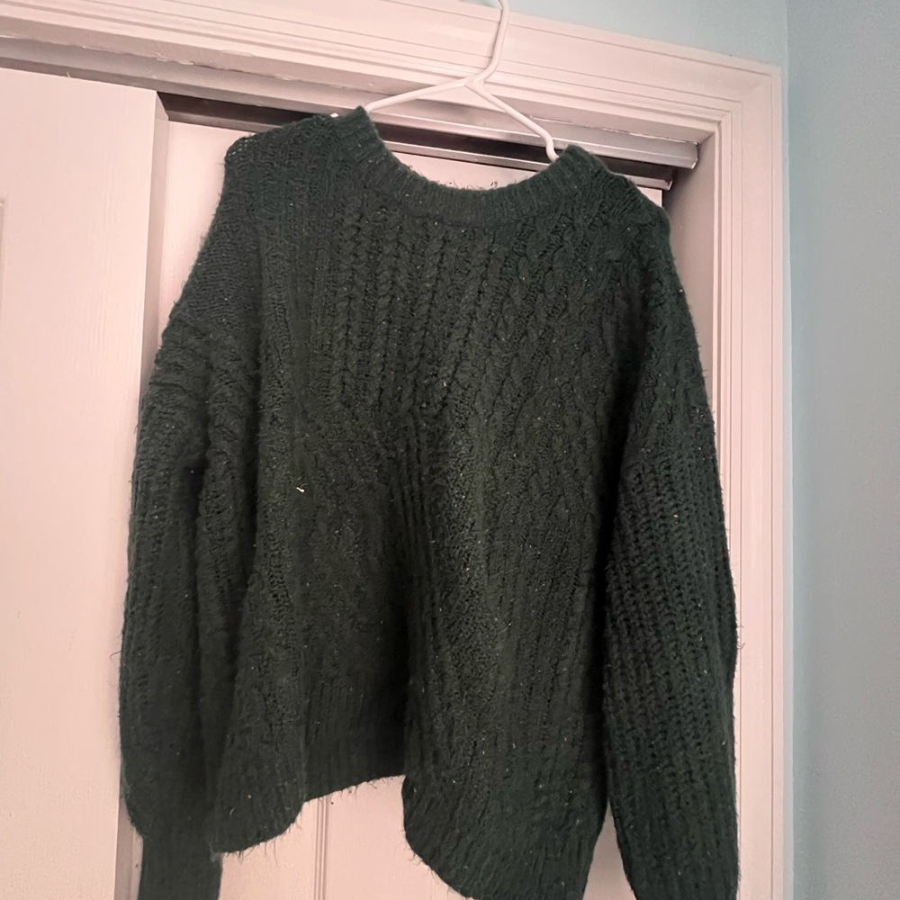 Chunky green sweater